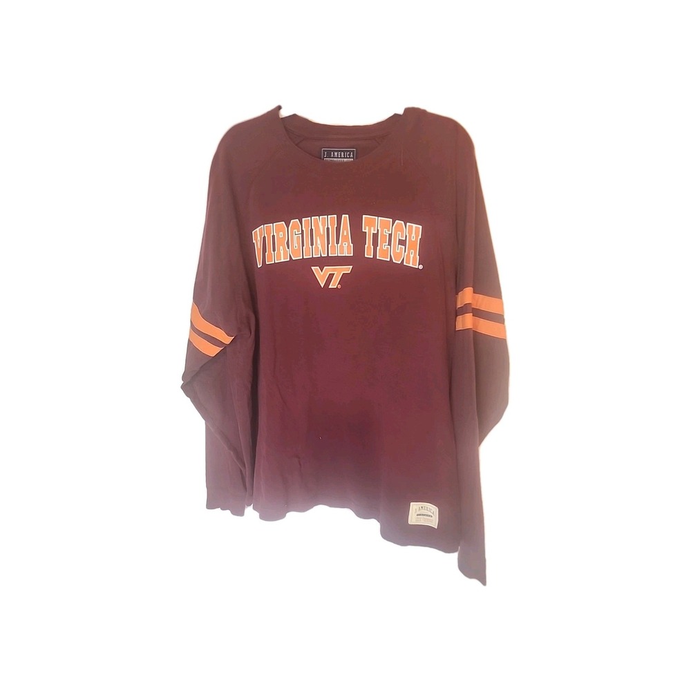 Virginia Tech Hokies‎ J. America Long Sleeve Football Shirt Men's Size XL
